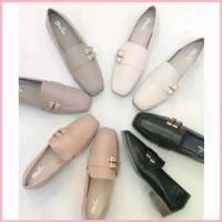 ราคา New!!! รองเท้าคัชชู ส้นเตี้ย โลฟเฟอร์ รองเท้าทำงาน อะไหล่เข็มขัด ด้านข้าง สีทอง Loafers สไตล์การระเบิด (1735398794672112644)