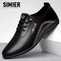 ราคา High-Quality Fashion Casual Versatile Men's Shoes Breathable New Versatile Leather Shoes Soft Leather Korean Style White Shoes Soft Sole Non-Slip Shoes Loafers Men's Shoes (1734254973474539307)