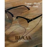 ราคา แว่นตากรอบดำ-ขอบเลนส์ทอง BLAAK PHOTOCHROMIC GLASSES กันแสงสีฟ้า+กันแดดUV400 ในร่มเลนส์ใส+กลางแดดเปลี่ยนสี ( มีค่าสายตา ) (1735199374180583174)