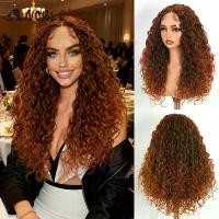 ราคา {UTUY} Noble Synthetic Lace Front Wig 22 Inch Curly Lace Part Water Wavy Wig For Women Lace Front Wig Auburn Curly Hair For Women Wig (1735463687081198714)