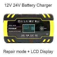 ราคา [ส่งฟรี] [100% ] Foxsur Battery Charger 12V8A 24V4A Smart Battery Repair Machine Amp 6Ah-150Ah Car Automobile (1735315250059708123)