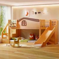 ราคา ♨Solid wood children's bed double bunk bed small unit half height bed two-story bed with slide high and low mother child bed bunk bed♧ (1735172198604899926)