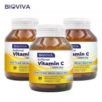 ราคา [แพ็ค3 ขวด] บัฟเฟอร์ วิตามินซี 1000 มก. ไบโอวีวา Buffered Vitamin C 1000 mg วิตามินซี1000 วิตามินซีพลัส อะเซโรล่าเชอร์รี่ ซิตรัส เกรปซีด บิลเบอร์รี่ Acerola Cherry Citrus Grape (1731748969197897711)