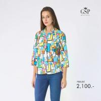 ราคา GSP Woman's shirt Pop tower เสื้อเชิ้ตผู้หญิง แขนสามส่วน สีขาว ส้ม ฟ้า PBDDWH (1735170397925836572)