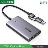 ราคา UGREEN CM726 รุ่น 25773 HDMI Capture Card 2K@ 30 Capture & 4K Loop-out HDMI to USB/Type-C Video (1733722717542122908)