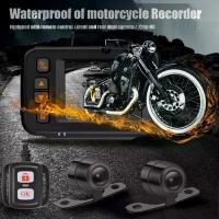 ราคา เครื่องบันทึกการขับขี่รถจักรยานยนต์ HD 1080P มุมมองด้านหลังด้านหน้า Dash Cam Video Recorder (1734519838409524343)