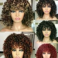 ราคา Full body synthetic wig for women, fashion, cosplay, with bangs, afro style, curly and short wig. (1733881863927793320)
