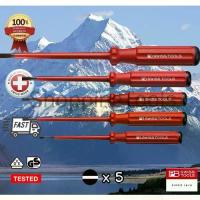 ราคา PB Swiss Tools ชุดไขควงหุ้มฉนวน ปากแบน รุ่น 5538 กันไฟทั้งตัว เบอร์ 0-4 รวม ตัวชุด ของแท้ 100% (1734496639275861320)