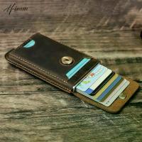 ราคา กระเป๋าสตางค์ใส่บัตรใหม่จาก Hiram Vintage หนังแท้ ป้องกัน RFID สำหรับผู้ชาย กระเป๋าสตางค์ใส่บัตรหรู กระเป๋าใส่บัตรบางโลหะอลูมิเนียม (1735106621429089483)