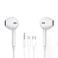 ราคา หูฟังแบบมีสายแท้สำหรับ iPhone 17 16 15 14 13 12 11 Pro Max iPad หูฟังอินเอียร์พอดสำหรับ Lightning USB C และแจ็ค 3.5 มม. (1733555627445028111)