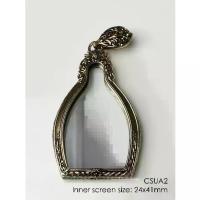 ราคา CSUA2GoldenBronze Chao Sua amulet casing 24x41mm กรอบพระ บรอนซ์ทอง ทรงเจ้าสัว (1735076980703069245)