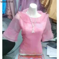 ราคา เสื้อผู้ใหญ่ เสื้อออกงานบุญ ชุดไทยประยุกต์ ผ้าไหมแก้ว Size M-3XL (อก 36"-44") Thai (1735316844218254474)