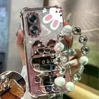 ราคา 【Crystal】 Airbag Glitter Mirror Rabbit Phone Holder Case On For Oppo A5 A9 A15S A16 A16S A17 A18 A35 A38 A53 54S A79 A98 2020 4G 5G Cover (1734849864458798504)