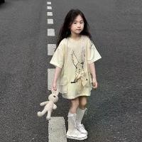 ราคา ' White Rabbit Print Dress with Puff Sleeves & Ruffled Hem - Bunny Ears Bow Tie Waist Short Sleeve, Easter Party Outfit, Spring Summer Playwear, Machine Washable Dress to Big, Ov (1733268503202268416)