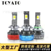 ราคา Cross-border exclusive supply of 120W three-copper-tube high-power X12 car LED headlights, 12V/24V universal low and high beam lights (1734934980382918262)