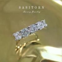 ราคา ♥️Sasitorn Jewelry แหวนเพชรแถว​ 5 เม็ด เพชรเกรดดีที่สุดงานเทียบเพชรแท้​​ สวยหรู ใส่ออกงาน ใส่สลับแท้ ให้ของขวัญ​ เงินแท้ชุบทองคำขาว ST095 (1735237502885398310)
