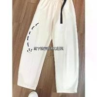 ราคา Waffle knit curved hem pants, casual sports American style trendy brand sweatpants for men, heavy weight pants, loose straight-leg sports pants, black (1734515023445591653)