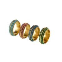 ราคา แหวนผู้หญิงชุบทองด้วยเทคโนโลยี PVD ในสแตนเลส ไม่ซีดจาง ประดับเพชร Zirconia ระดับ 5A รูปทรงเพชรร้อยเรียงสี่แถว ดีไซน์ Sugar Cube (1735310986887530047)