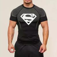ราคา Men's Superman Fitness Short-Sleeve Quick-Dry Breathable Tight Sports T-Shirt Stretch Training Top Trendy Summer Wear (1735497712424813855)