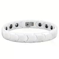 ราคา Fashion New Black and White Ceramic Men's Bracelet, Iron Ore Energy Bracelet Jewelry (1733600663956719111)