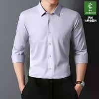 ราคา 2026 Spring/Summer Long-Sleeve Shirt, Seamless, No-Iron, Bamboo Fiber, Stretchy, Slim-Fit, Business Casual, Business Commuting, Cool to the Touch (1734758229594834406)