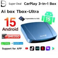 ราคา CarlinKit 2025 ใหม่ Android 15 Tbox-Ultra 8GB+128GB CarPlay Ai Box Wireless CarPlay Android Auto รองรับ Netflix YouTube (1735200260267541545)