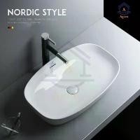 ราคา อ่างล้างหน้า (ang lang na) Art Basin อ่างล้างหน้าในห้องน้ำ อ่างล้างหน้าแบบเคาน์เตอร์ อ่างล้างหน้าเซรามิค อ่างล้างจาน อ่างล้างมือในห้องน้ำ อ่างเดี่ยว (1734724705154335933)