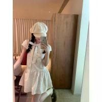 ราคา Summer Sweet Girl Red Polka Dot Print Detachable Bow Tie Round Neck Puff Sleeve Dress (1734971682061845671)