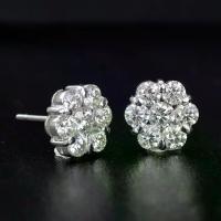 ราคา Flower Elegant Earring - ต่างหูเพชรกระจุกทรงดอกไม้ (ce1146) (1734672971863524877)