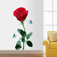 ราคา 3D wall stickers, wall decals for rooms, bedrooms, and living rooms, self-adhesive wallpaper decoration with rose flowers (1735208931421357420)