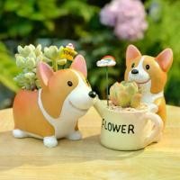 ราคา ♥กระถางเรซิ่น Corgi Resin Pot กระถางไม้อวบน้ำ กุหลาบหิร กระบองเพชร เล็ก แคสตัส ต้นไม้ Cactus คอร์กี้♡ (1735528681790997878)
