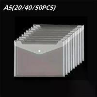 ราคา กระเป๋าใส่เอกสาร A5 20-50 ชิ้น ซองพลาสติกใส ทนทาน ใส่เอกสาร กระดาษ อุปกรณ์สำนักงาน แผ่นป้องกันเอกสาร (1735288641574110673)