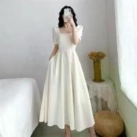 ราคา เดรส สไตล์เฮปเบิร์น สีขาว คอเหลี่ยม แขนฟอง เดรสผู้หญิง เรียบหรู เอวสลิมมิ่ง เหมาะสำหรับสาวและผู้ใหญ่ เดรสเหนือเข่า ใส่หน้าร้อน เสือ ผ้า คน อ้วน ชุด เทป (1734588218583319752)