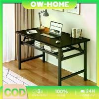 ราคา 【OW】โต๊ะพับอเนกประสงค์ โต๊ะทำงาน โต๊ะทำงาน 80/100/120CM ไม้สนเงิน/วอลนัทสีดำ ขาเหล็ก โต๊ะพับพกพา 2 ชั้น โต๊ะทำงานไม้พับได้ ไม่ต้องประกอบ บริการลูกค้าออนไลน์ตลอด 24 ชั่วโมง สั่งซื้อทันทีและจัดส่งทันที