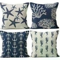 ราคา ปลอกหมอนพร้อมส่ง ลายธีมทะเล สำหรับตกแต่งบ้าน ปลอกหมอนอิงโซฟา/เตียง ขนาด 45×45 ซม. (1734817120065390288)