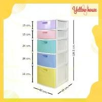 ราคา YellowHouse ตู้ลิ้นชัก 5ชั้น ลิ้นชัก ตู้ลิ้นชักพลาสติก ตู้ ตู้รองเท้า กล่อง กล่องเก็บของ กล่องใส่ของ ลายแฟนซีพาสเทล (1734997249478001807)