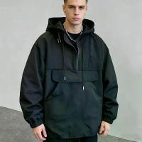 ราคา เสื้อแจ็คเก็ต Anorak ผู้ชาย แฟชั่นผู้ชาย ซิปครึ่งตัว สตรีทแวร์ ฮิปฮอป เสื้อคลุมมีฮู้ดสำหรับผู้ชาย ทรงหลวม กันลม (1735231153267705244)