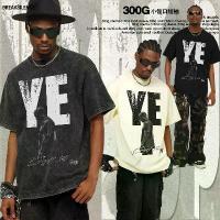 ราคา เสื้อยืดผู้ชายแขนสั้นลายพิมพ์เกล็ดหิมะสไตล์สตรีทอเมริกัน KANYE YE รุ่นซัมเมอร์ 2025 พิมพ์ด้วยหมึกสีขาว แฟชั่นผู้ชาย (1735064561527457733)
