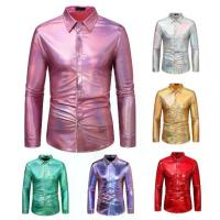 ราคา COCO-MAN เสื้อเชิ้ตผู้ชาย มี 4 สี เนื้อผ้ามันวาว เมทาลิก แขนยาว เสื้อแฟนซี ไปงานปาร์ตี้ (1734849674570794274)