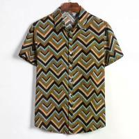 ราคา เสื้อเชิ้ตผู้ชาย เสื้อเชิ้ตพิมพ์ลาย แขนสั้น สีตัดกัน แขนสั้น พิมพ์ลาย สำหรับผู้ชาย Man Clothing (1731197207669934990)