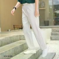 ราคา MTDStore กางเกงผู้ชาย กางเกงทำงาน แสล็คขายาว ผ้าฮานาโกะ สีดำ สีเบจ B01 Hookie Pants Beige ขาย าว ทรง กระบอก (1730839953417669464)