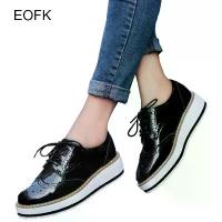 ราคา รองเท้าผู้หญิง EOFK สำหรับฤดูใบไม้ผลิและฤดูใบไม้ร่วง สไตล์อ็อกซ์ฟอร์ด หนังแท้ ปลายปีกแบบมีเชือกผูก สวมใส่สบาย ดีไซน์โบรก รองเท้าเดอร์บี้แพลตฟอร์มลำลอง (1733896037432919182)