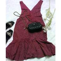 ราคา ชุดเดรสผู้หญิง สีแดงไวน์ สไตล์เกาหลี (1735431511913891383)