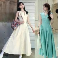 ราคา LindaBaby ส่งไวจากไทยเดรสออกงาน เดรสคอกลม เดรสแขนกุด สีพื้น เดรสแฟชั่น ชุดเดรสผู้หญิง (1734462463980177109)