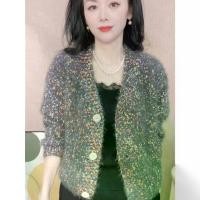 ราคา sweater ไหมพรม cardigan ไหมพรม comfy cardigan เสื้อคลุมถักคอวีสีสันพร้อมลายเส้น สไตล์วินเทจสำหรับผู้หญิง ดีไซน์สวยหวาน ลำลอง ทรงหลวม แนวชาแนล (1734989292112544936)