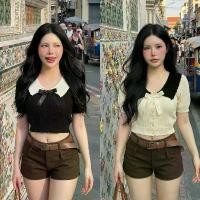 ราคา เสื้อครอป ไหมพรม ทรงคอปกทอลายคาดฉลุ แต่งกระดุมผ่าหน้า รุ่น นิวยอร์ก (1735357633646790467)