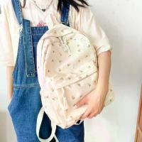 ราคา แฟชั่นสำหรับผู้หญิง งานปัก กระเป๋าเป้สะพายหลังลายดอกไม้ จุได้มาก กระเป๋าถือแบบถือ กระเป๋านักเรียนของนักเรียน กระเป๋าสำหรับเดินทาง สไตล์เกาหลีแบบ กระเป๋าสะพายลายดอกไม้ นักเรียนก็อก (1734453301501723693
