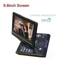 ราคา เครื่องเล่น DVD ขนาด 9.8 นิ้วแบบพกพาสำหรับใช้ในบ้านและรถยนต์ เครื่องเล่น VCD/CD สำหรับทีวี รองรับการเชื่อมต่อ USB หมุนได้ 270° เครื่องเล่นสื่อพร้อมรีโมทคอนโทรล หน้าจอหมุนได้ และฟังก์ชัน FM (1735026400
