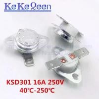 ราคา สวิตช์ [switch] รุ่น KSD301 แรงดันไฟฟ้า 250V กระแสไฟฟ้า 16A ช่วงอุณหภูมิ 40–135°C สวิตช์แบบเท้าแบน พร้อมแหวนยึด สวิตช์ปิดปกติ มีตัวเลือกอุณหภูมิ: 45, 50, 55, 60, 70, 80, 100, 110 (1735151481727452665)