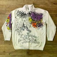ราคา เสื้อแจ็คเก็ต Ecko สีขาว รุ่นใหม่ ลายกราฟฟิตี้อเมริกัน สไตล์ Y2K เรโทร กอธิค เทรนด์ฮาราจูกุ เสื้อซิปพิมพ์ลาย สไตล์ลำลองสำหรับคู่รัก เสื้อโค้ทแนวสตรีท (1733896576862749855)